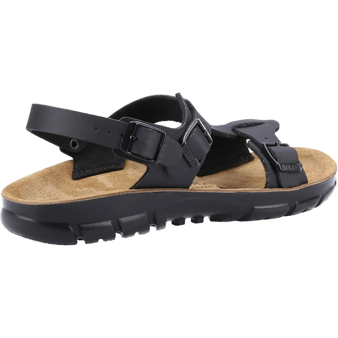 Birkenstock Ladies Saragossa Birko-Flor Leather Sandal In Black