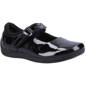 Hush Puppies Marcie Patent Unisex-Child Lexi Black Leather Shoe