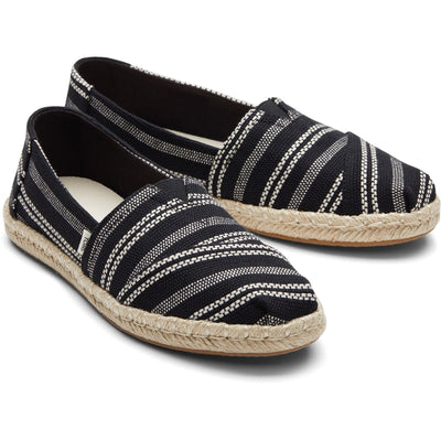 Toms Alpargata Black/White Woven Design Espadrilles Shoes