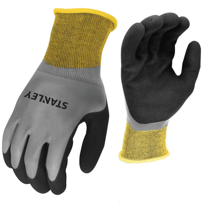 Stanley Large Water-Resistant Grip Gloves - Yellow/Grey