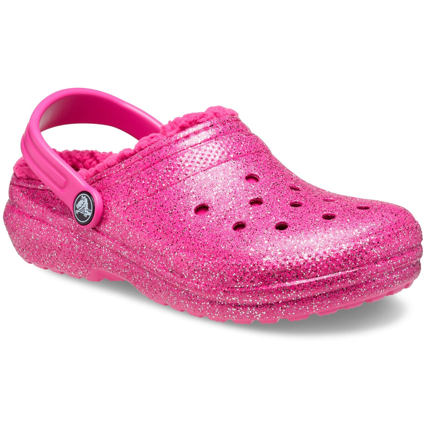 Crocs Toddlers' Classic Glitter Lazy style Lined Clog comfort slipper