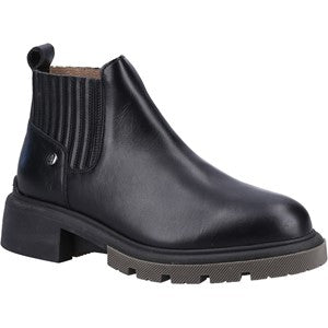 Hush Puppies Rita Low Chelsea Grain leather Black Boot