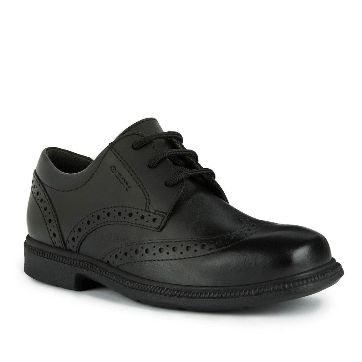 Geox Federico Boys Black School Shoe