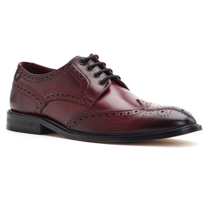 Base London Chaplin Lace Up Brogue Bordo Shoe