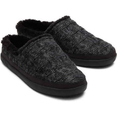 Toms Sage Chunky Black Slide Slippers