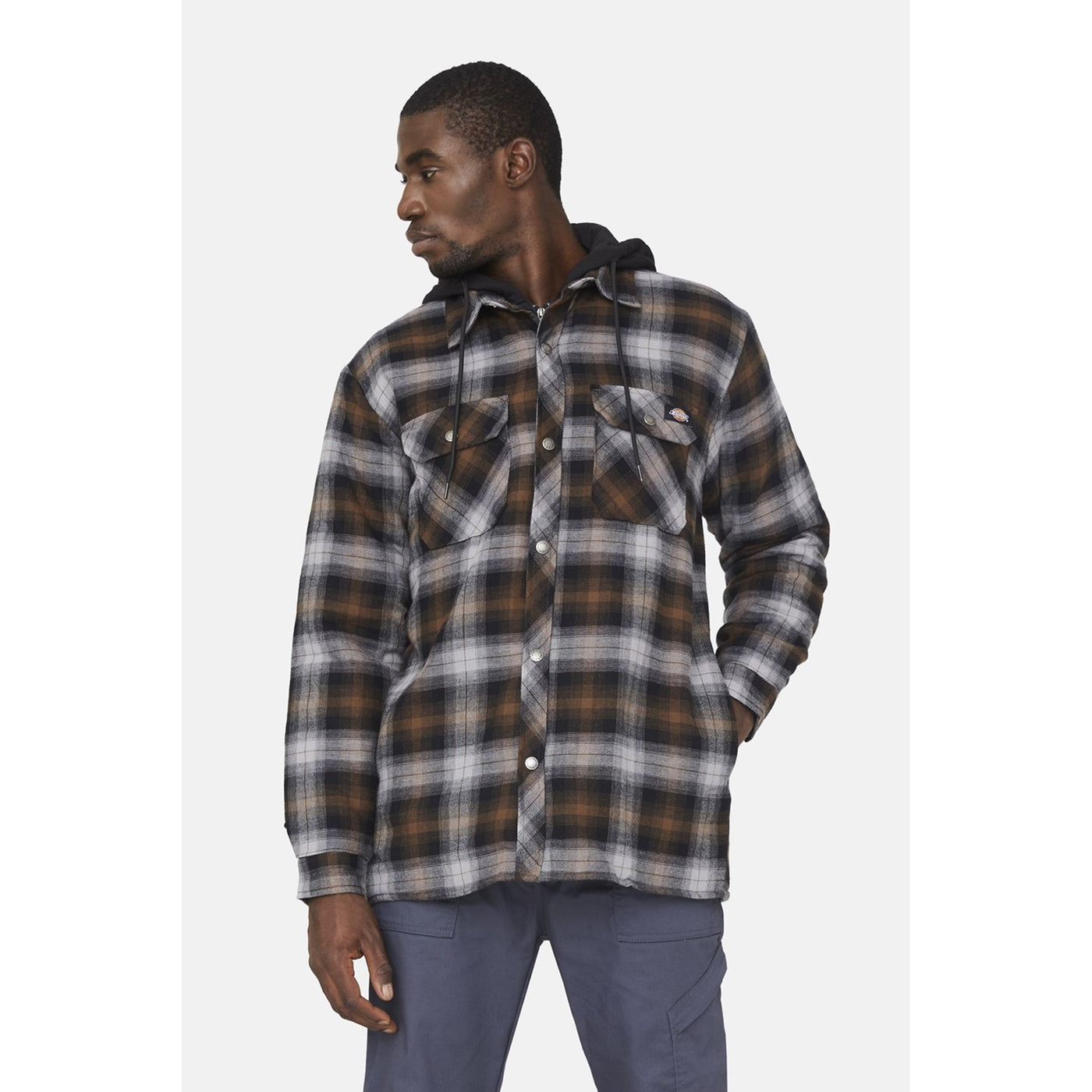 Dickies Fleece Hood Arizona Flannel Print Shirt Jacket