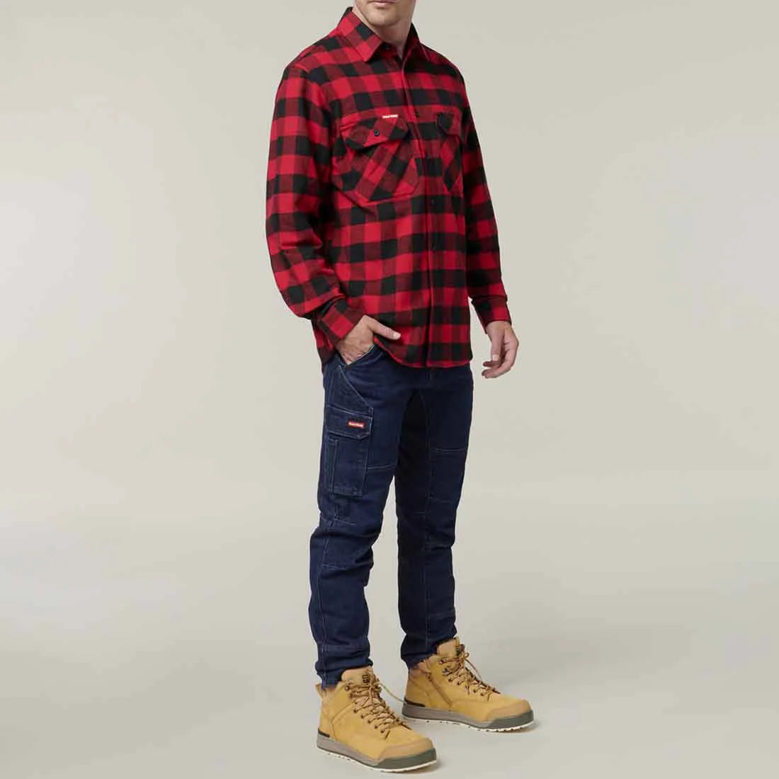 Hard Yakka Check Flannel Long Sleeve Shirt