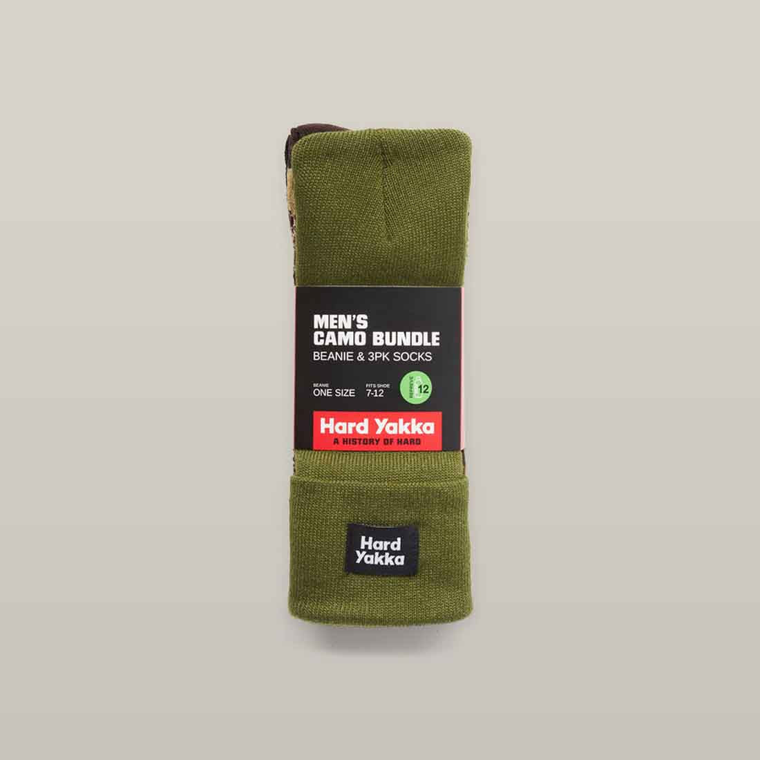 Hard Yakka Camo Design Sock & Beanie Bundle Workwear