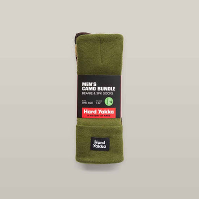 Hard Yakka Camo Design Sock & Beanie Bundle Workwear