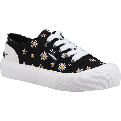 Rocket Dog Ladies Jazzin Plus Dixie Black Floral Print Trainers