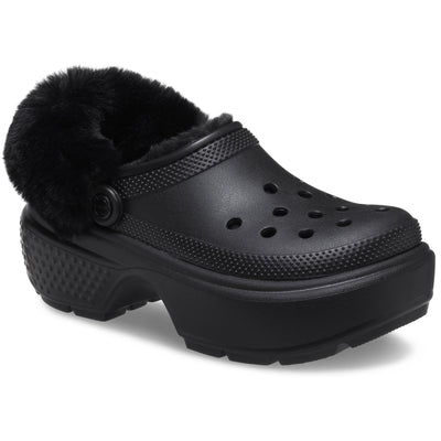 Crocs Unisex-Adult Classic Lined Stomp Clog Black Slipper