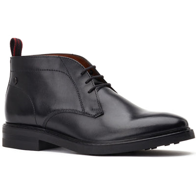 Base London Knebworth Chuckka Black Leather Boot