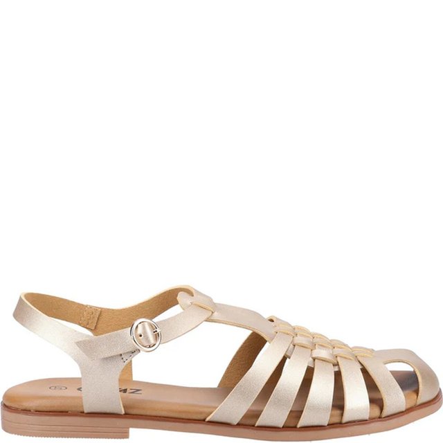 Divaz Ladies Gracie Buckle Metallic Gladiator Sandals