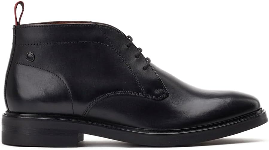 Base London Knebworth Chuckka Black Leather Boot