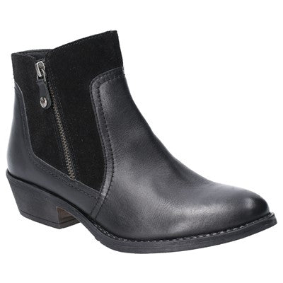 Hush Puppies Pegada Carla Isla Saunter Mid-Cut Heel Leather Ankle Boot