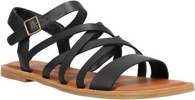 Toms Sephin  Women's Slip On Strappy Flat Sandals In Black