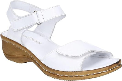 Fleet & Foster Linden Ladies Leather Open Toe White Sandals