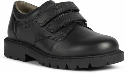 Geox's Shaylax Flat Leather Double Strap Boys Shoes