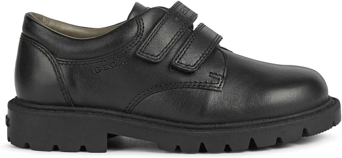 Geox's Shaylax Flat Leather Double Strap Boys Shoes