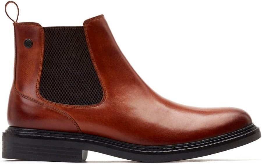 Base London Denson Pull Up Chelsea Leather Ankle Tan Boot