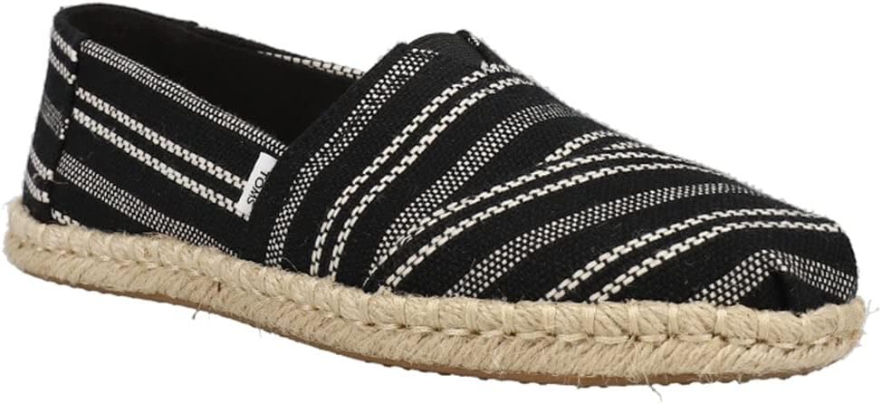 Toms Alpargata Black/White Woven Design Espadrilles Shoes