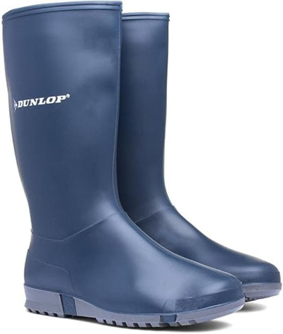 Dunlop Unisex Sport Wellington Blue Leather Boot