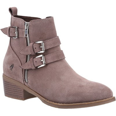 Hush Puppies Jenna Womens Boot Zip Up Leather Flexible Ankle Boot