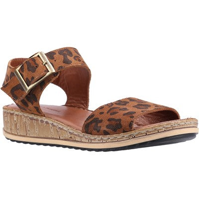 Hush Puppies Ladies Ellie Leather Wedge Sandals