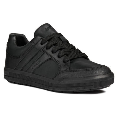 Geox Lace Up Trainer comfortable black Leather Insole shoe