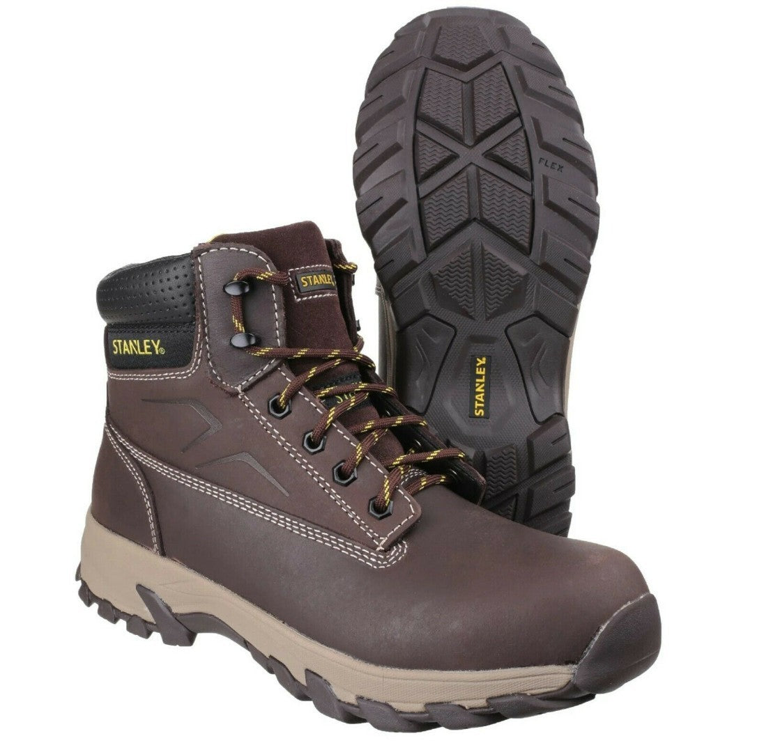 Stanley Tradesman Men's Lace Up  Brown Safety Boots