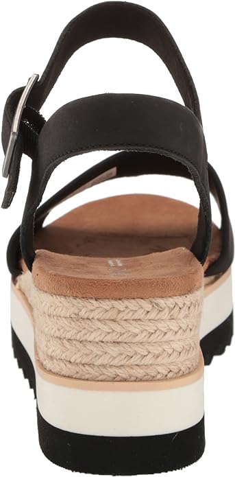 Toms Ladies Diana Black Platform Wedge Sandal