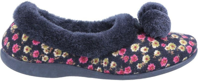 Fleet & Foster Chabilis Mule Womens Bayeux Navy Blue Flower Print Classic Slipper