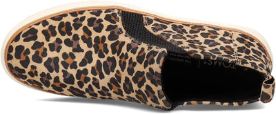 Toms Bryce Tan Classic Leopard Print Suede Slip Boot