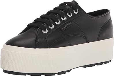 Superga Tumbled-Leather Women Sneakers Oversized Soles