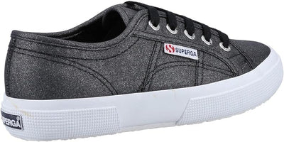 Superga Glitter Canvas Lace Up Sneakers in Black