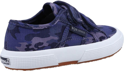 Superga Kids Straps Blue Camo Shoes