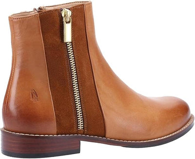 Hush Puppies  Frances Croc Stripe Ankle Inside Zip Tunit Sole Leather Boot