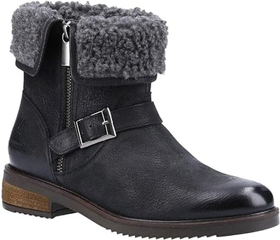 Hush Puppies Tyler Ladies Casual Leather Zip-Up Ankle Boot