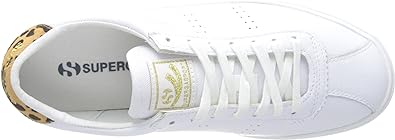 Superga Women White Leopard Leather Sports Trainers