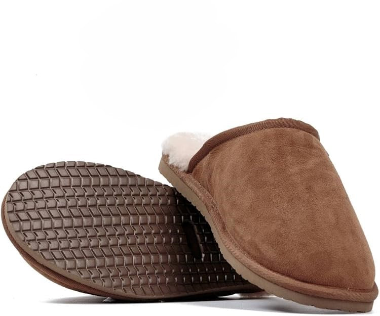 Lambretta Mule Steve Madden Men’s Suede Faux Shearling Rubber Sole Slippers