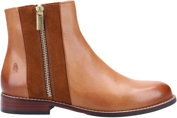 Hush Puppies  Frances Croc Stripe Ankle Inside Zip Tunit Sole Leather Boot