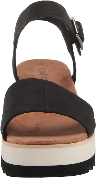 Toms Ladies Diana Black Platform Wedge Sandal