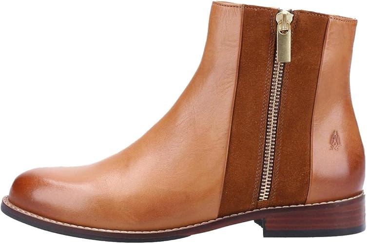 Hush Puppies  Frances Croc Stripe Ankle Inside Zip Tunit Sole Leather Boot