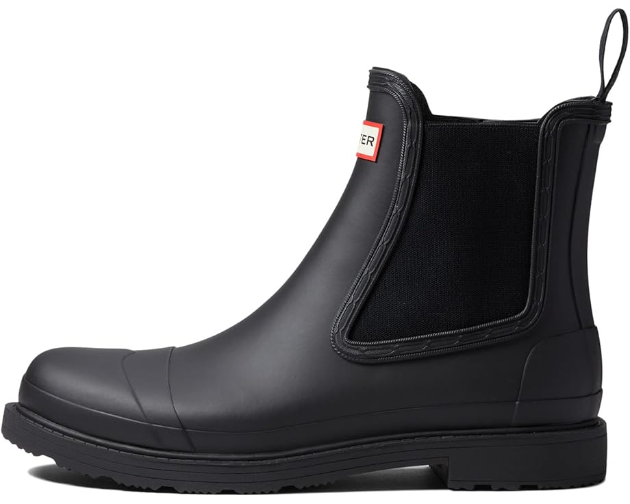 Hunter Mens Commando Chelsea Black Boots