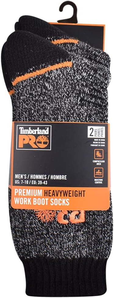 Timberland Pro Midweight Mens Diabetic Merino Lamb Wool Boot Sock