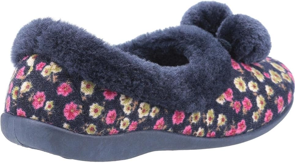 Fleet & Foster Chabilis Mule Womens Bayeux Navy Blue Flower Print Classic Slipper