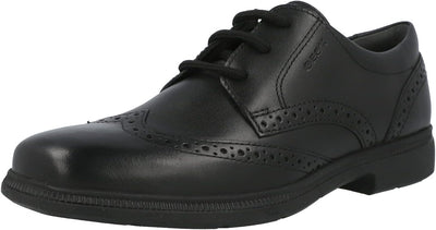 Geox Federico Paso Fino Unique Pattern Leather School Shoe