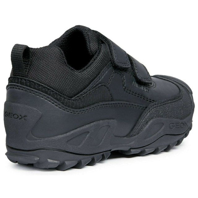 Geox New Savage Boy Trainer Ba Waterproof Black Leather Shoe