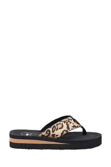 Rocket Dog Ladies Spotlight Kenya Leopard Print Flip Flop Sandals