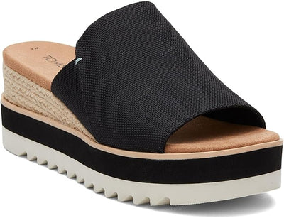 Toms Ladies Diana Mule Wedge Black Sandal